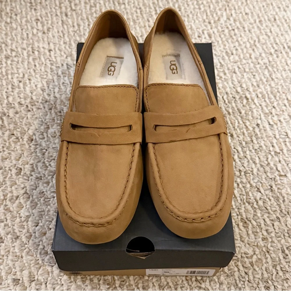 NWB UGG Men’s Burkman Leather Loafers - Picture 2 of 10